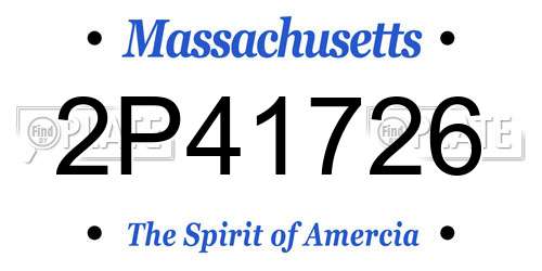 2P41726 Massachusetts License Plate