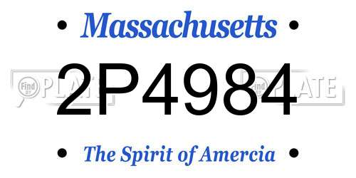 2P4984 Massachusetts License Plate