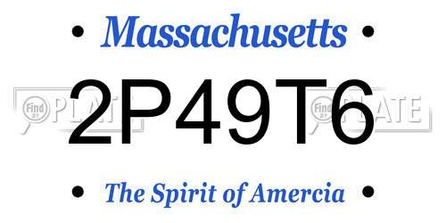 2P49T6 Massachusetts License Plate
