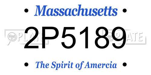 2P5189 Massachusetts License Plate