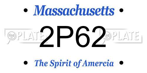 2P62 Massachusetts License Plate