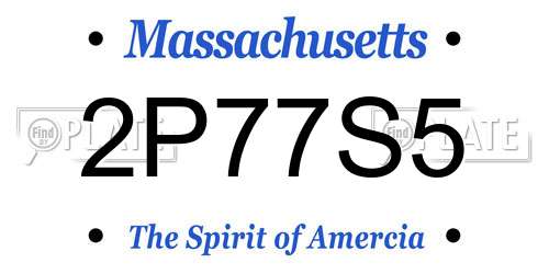 2P77S5 Massachusetts License Plate