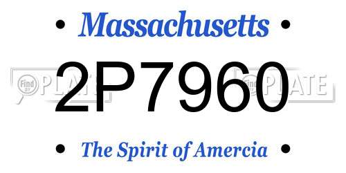 2P7960 Massachusetts License Plate