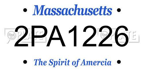 2PA1226 Massachusetts License Plate