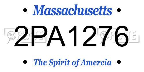 2PA1276 Massachusetts License Plate