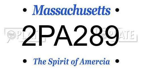 2PA289 Massachusetts License Plate