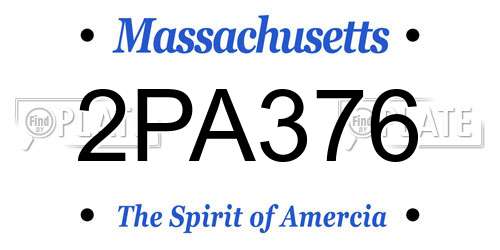 2PA376 Massachusetts License Plate