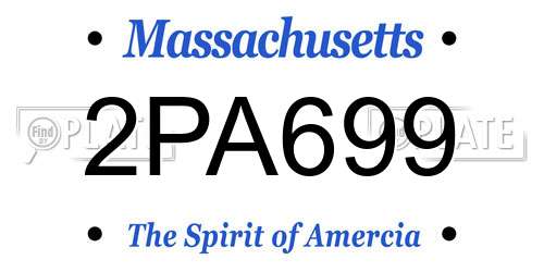 2PA699 Massachusetts License Plate
