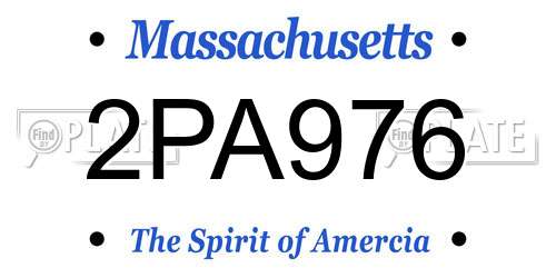 2PA976 Massachusetts License Plate