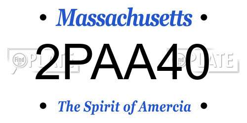 2PAA40 Massachusetts License Plate