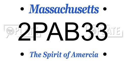 2PAB33 Massachusetts License Plate