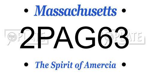 2PAG63 Massachusetts License Plate