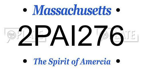 2PAI276 Massachusetts License Plate