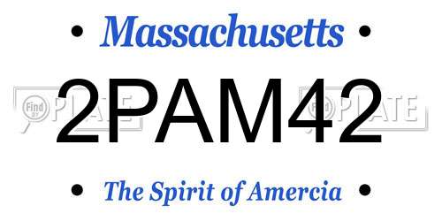 2PAM42 Massachusetts License Plate