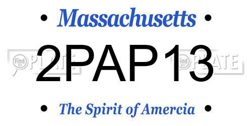 2PAP13 Massachusetts License Plate