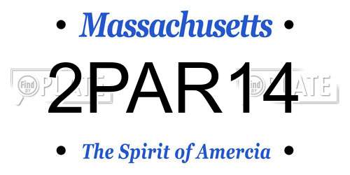 2PAR14 Massachusetts License Plate