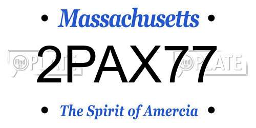 2PAX77 Massachusetts License Plate
