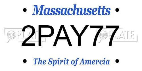 2PAY77 Massachusetts License Plate