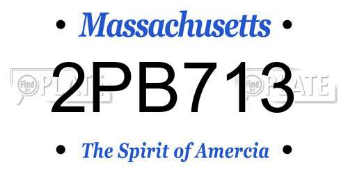 2PB713 Massachusetts License Plate
