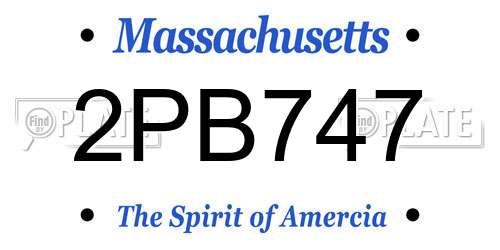2PB747 Massachusetts License Plate