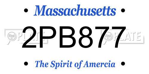2PB877 Massachusetts License Plate
