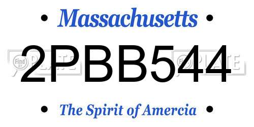 2PBB544 Massachusetts License Plate