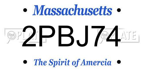 2PBJ74 Massachusetts License Plate