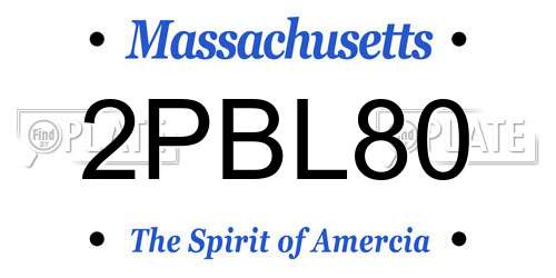 2PBL80 Massachusetts License Plate