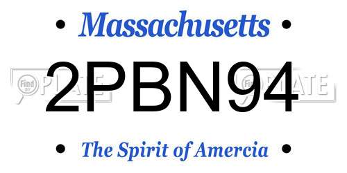 2PBN94 Massachusetts License Plate