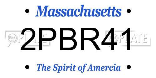 2PBR41 Massachusetts License Plate