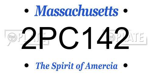 2PC142 Massachusetts License Plate