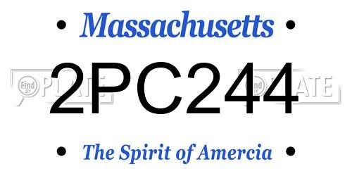 2PC244 Massachusetts License Plate