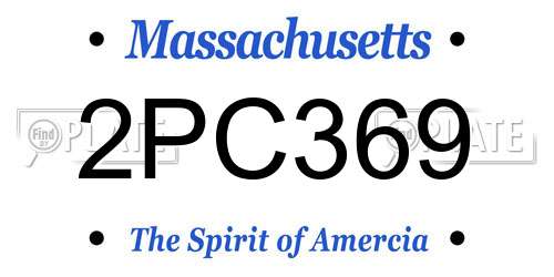 2PC369 Massachusetts License Plate