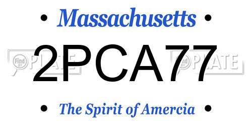 2PCA77 Massachusetts License Plate