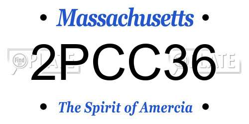 2PCC36 Massachusetts License Plate
