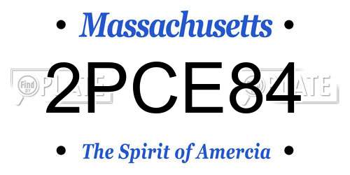 2PCE84 Massachusetts License Plate