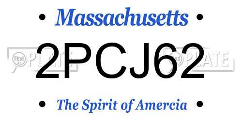 2PCJ62 Massachusetts License Plate