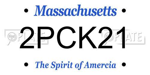 2PCK21 Massachusetts License Plate