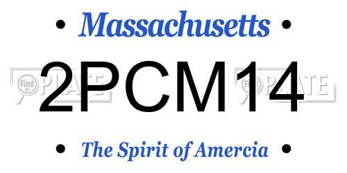 2PCM14 Massachusetts License Plate