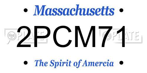 2PCM71 Massachusetts License Plate