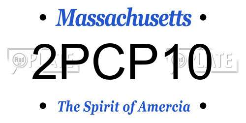 2PCP10 Massachusetts License Plate