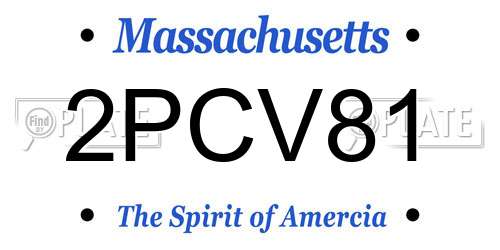 2PCV81 Massachusetts License Plate