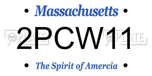 2PCW11 Massachusetts License Plate