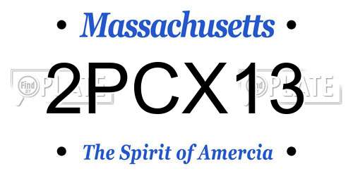 2PCX13 Massachusetts License Plate