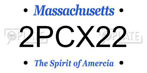 2PCX22 Massachusetts License Plate