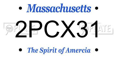 2PCX31 Massachusetts License Plate