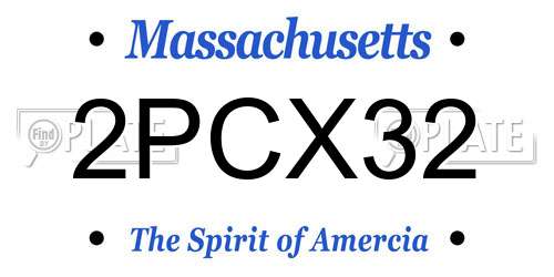 2PCX32 Massachusetts License Plate