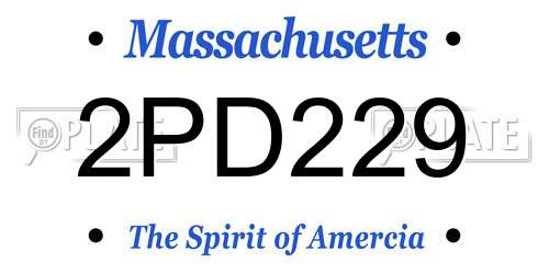 2PD229 Massachusetts License Plate