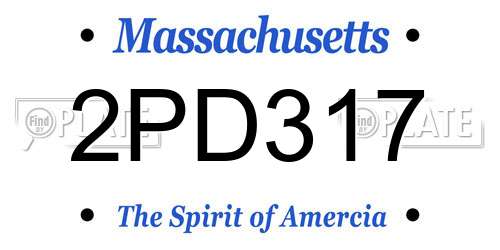2PD317 Massachusetts License Plate