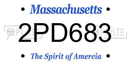 2PD683 Massachusetts License Plate